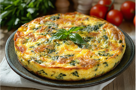 Delicious frittata with spinach and, a Food & Drink Photo by Lermont51