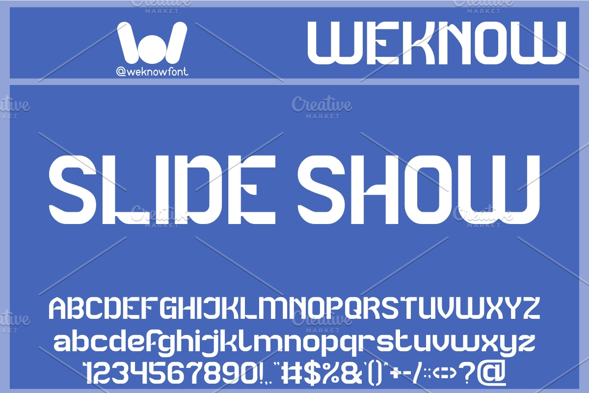 Slide Show font, a Sans Serif Font by weknow (Photo 1 of 8)