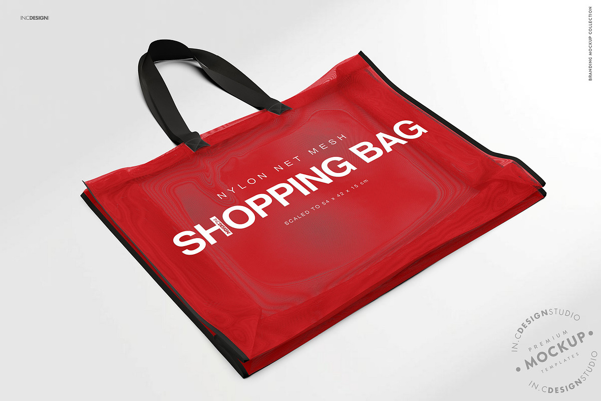 Nylon Net Mesh Shopping Tote Mockup, a Packaging Mockup by INCDesign (Photo 10 of 22)