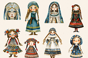 NORDIC SCANDINAVIAN GIRLS CLIPART, a Person Illustration by Daring Digies (Thumbnail 4 of 7)