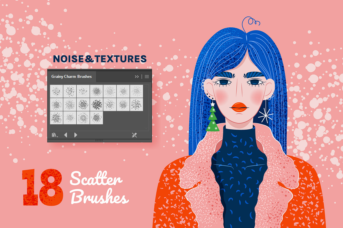 18 Grainy Vector Brushes, a Brush Add-On by IuliiaSavko (Photo 2 of 8)
