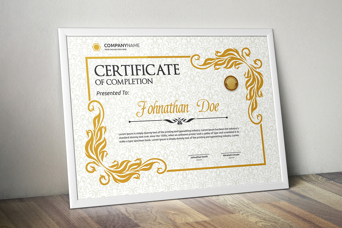 Certificate Word | PSD | AI, a Stationery Template by Curve Design (Photo 3 of 3)