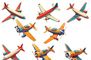 Watercolor Airplane Clipart Bundle, a Transportation Illustration by Design Scotch (Thumbnail 2 of 8)