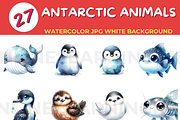 ANTARCTIC ANIMALS watercolor JPG whi, an Animal Illustration by John_Walker (Thumbnail 2 of 3)