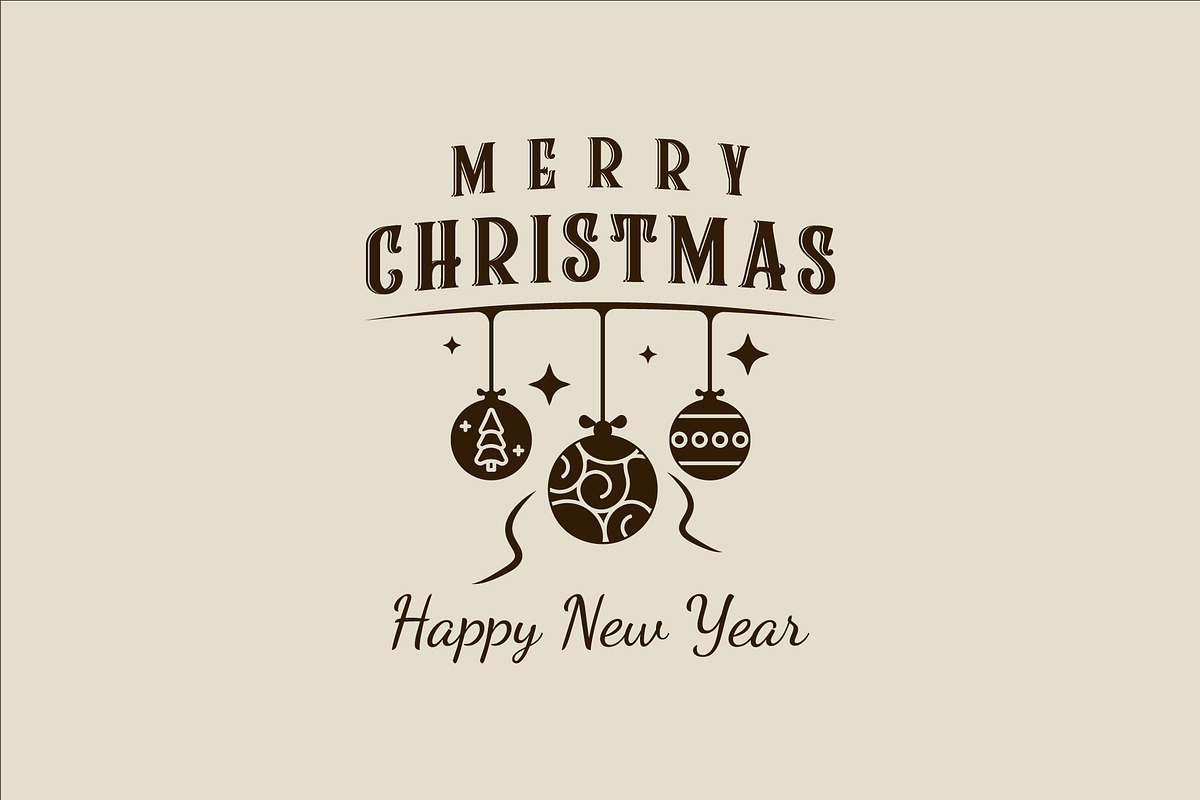 christmas ball logo vintage vector, a Branding & Logo Template by zyxroun shop