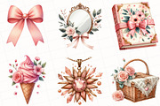 Watercolor Romantic Summer Clipart, an Illustration by OK Design (Thumbnail 5 of 5)