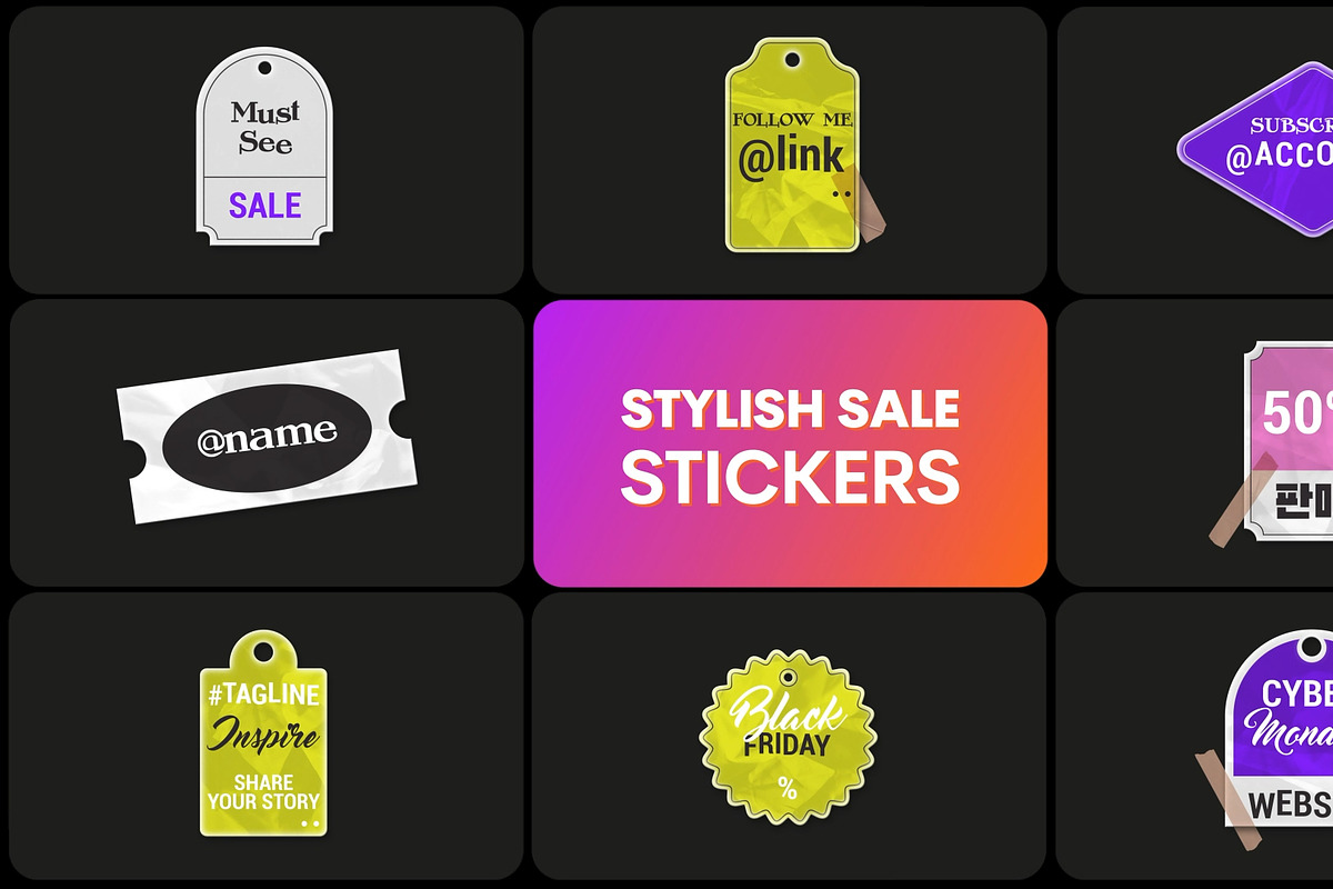 Stylish Sale Stickers | DaVinci, a Templates & Theme by FlashFXbox (Photo 1 of 2)