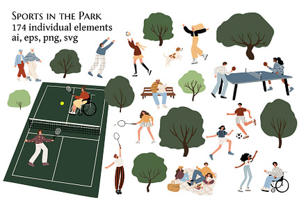 Active People in Park Illustration, a Person Illustration by LyubovZaytseva