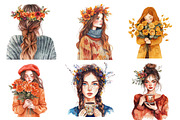 Girls with Fall Flowers Clipart, an Illustration by CreationArt (Thumbnail 4 of 4)