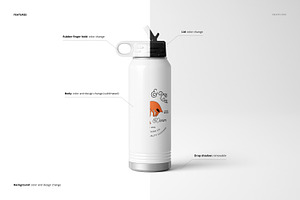 F. Color 30 Oz. Water Bottle Mockup