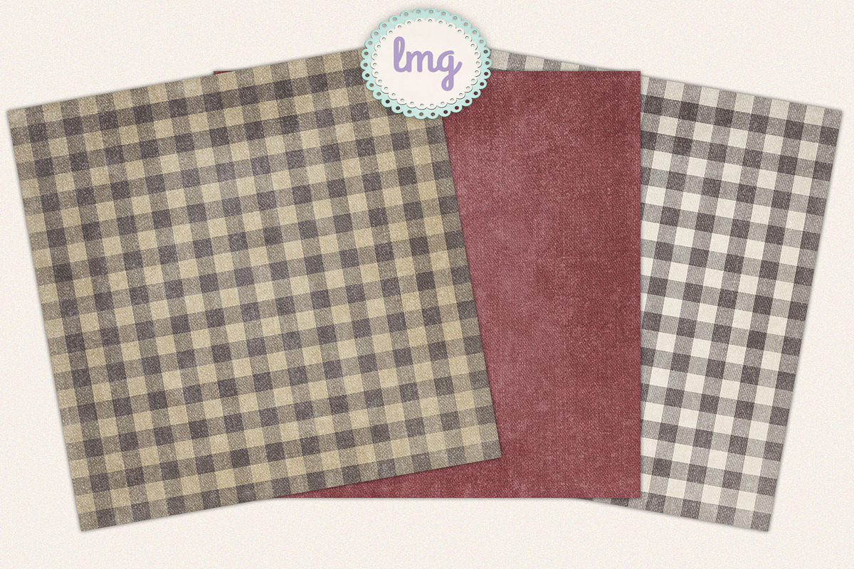Country Gingham Scrapbook Papers, a Pattern Graphic by Lavender Mint Graphics (Photo 3 of 5)