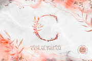Pink watercolor leaves set. Alphabet, a Decorative Illustration by MiraEl Art (Thumbnail 1 of 15)