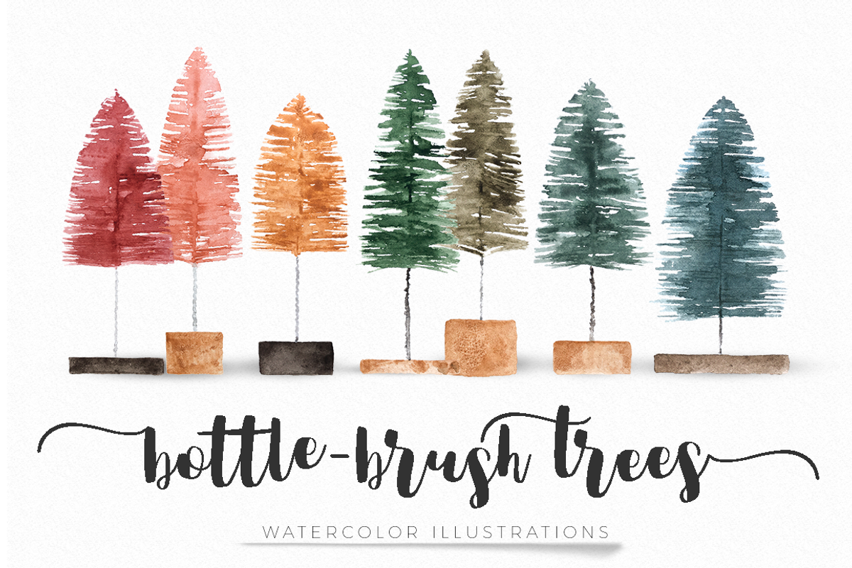Watercolor bottlebrush trees, a Decorative Illustration by plaidGecko (Photo 1 of 4)