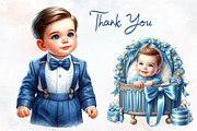 Baby Boy Baptism Watercolor Clipart', an Illustration by RobertsArt (Thumbnail 7 of 7)