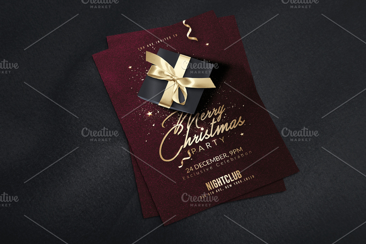 Classy Christmas Invitation | Flyer, a Flyer Template by Rome B Creation (Photo 4 of 4)