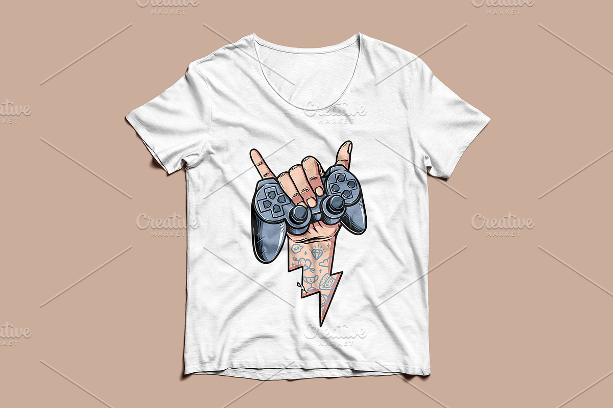 shaka hand and game controller, an Object Illustration by gunaonedesign (Photo 3 of 4)