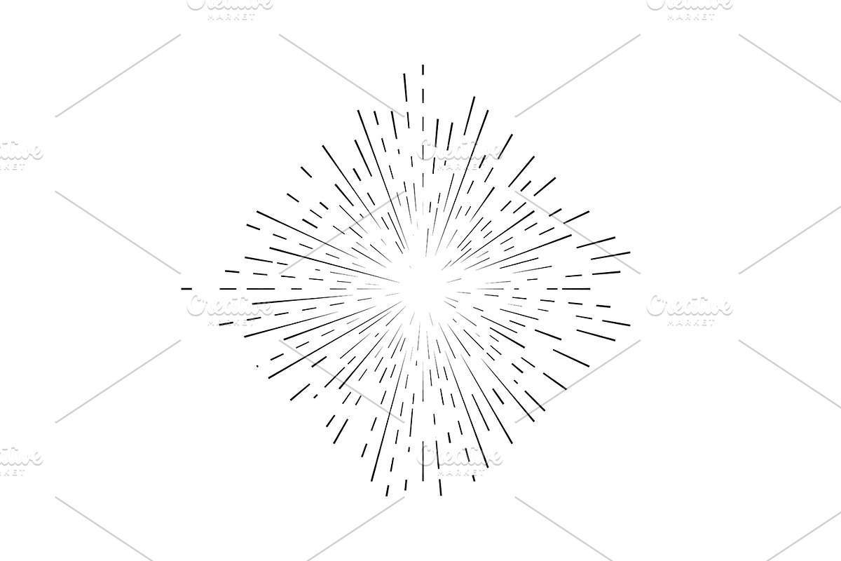 Retro Sunburst Signs Thin Line Icon, an Outline Icon by Bigmouse_art (Photo 9 of 14)