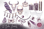 Boho Mystery Halloween collection, a Decorative Illustration by Shabbypie (Thumbnail 4 of 14)