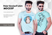 Male t-shirt Mockup-V-2-003, a Shirt Mockup by designvillage (Thumbnail 1 of 7)