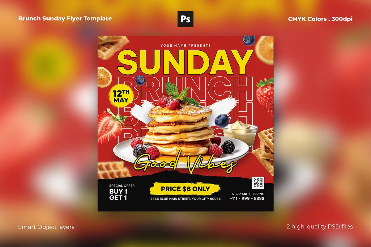Brunch Sunday Flyer, a Flyer Template by iDoodle Studio (Photo 1 of 4)