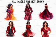 Burgundy Woman Watercolor Clipart, an Illustration by Craft Nest (Thumbnail 5 of 6)