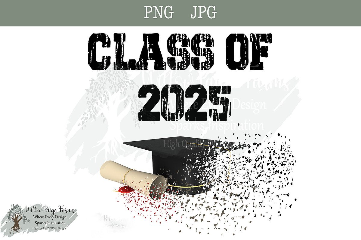 Class of 2025 Graduation Cap PNG JPG, an Education Illustration by ...