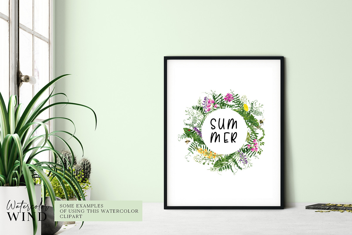 Wild floral clipart meadow flowers, an Illustration by Ksenia Shmakova (Photo 8 of 11)