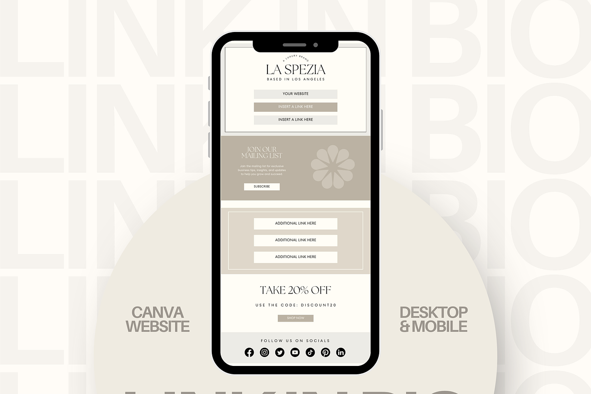Canva Link in Bio Template, a Landing Page Template by Branding Babe Co. (Photo 1 of 5)