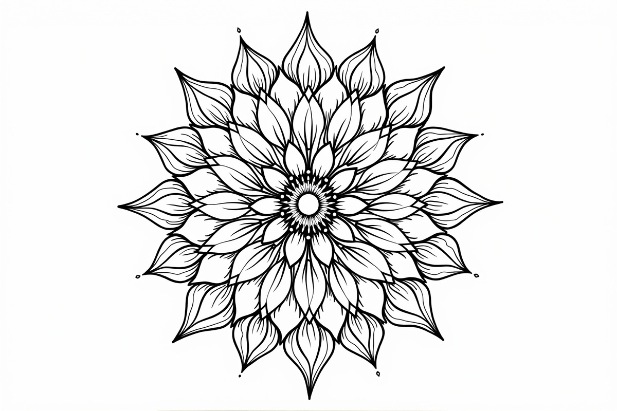 Mandala Art Line Drawing Pack Set, an Illustration by yasushie (Photo 3 of 11)