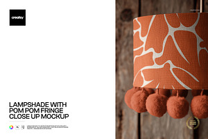Lampshade with Pom Pom Fringe Mockup, a Household Mockup by creatsy5