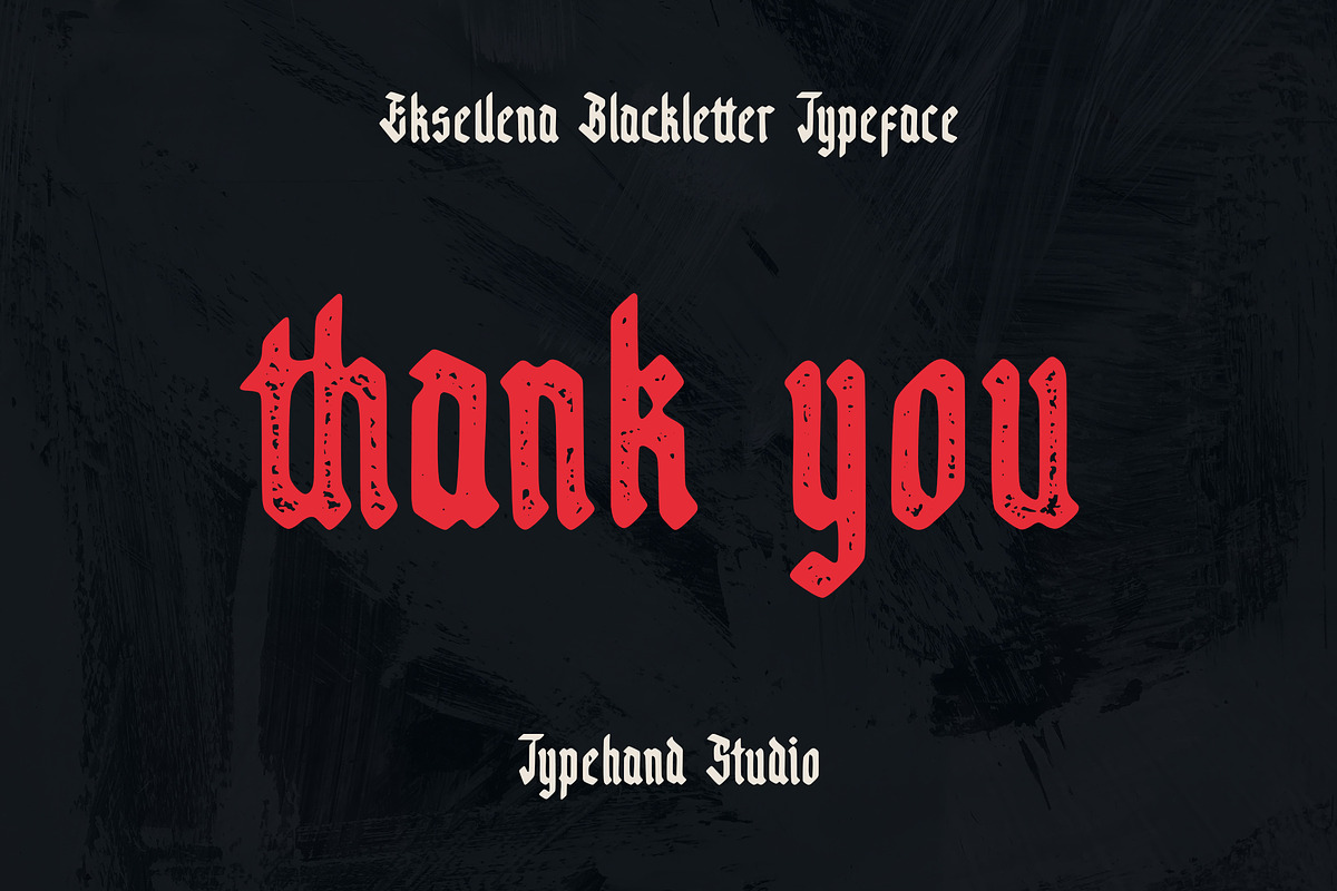 Eksellena - Blackletter Display, a Blackletter Font by Typehand Studio (Photo 14 of 14)