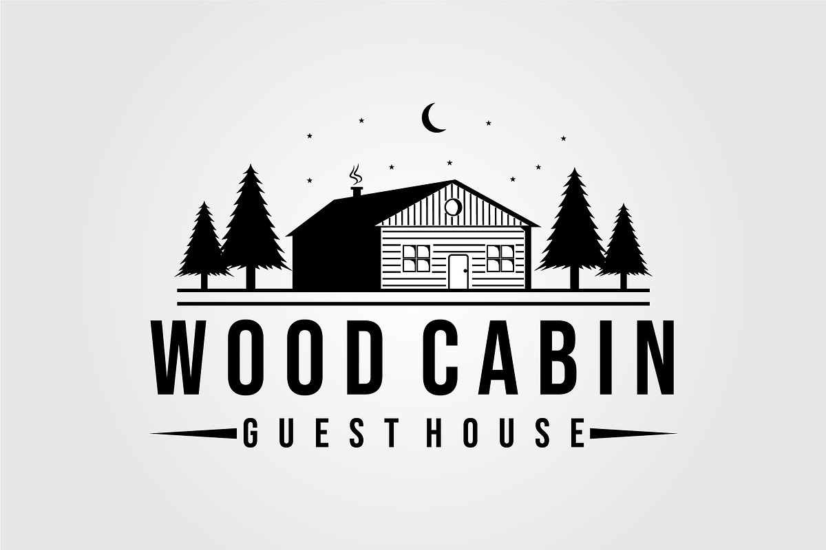 wood cabin or cottage logo vintage, a Branding & Logo Template by zyxroun shop