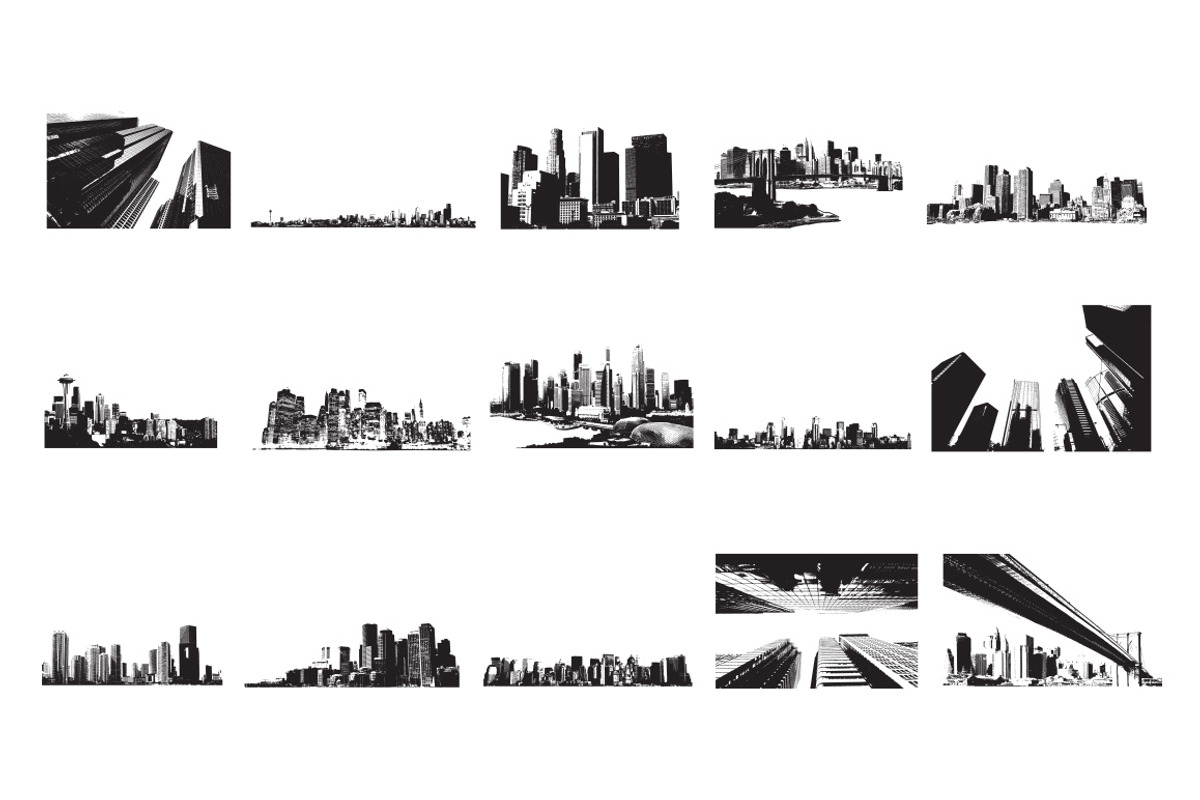 15 City Skyline Vectors, a Graphic by WeGraphics (Photo 2 of 2)