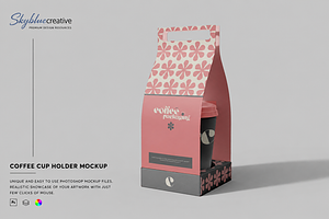 Coffee Cup Holder Mockup, a Cups & Container Mockup by skybluecreative