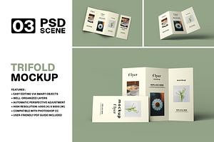 High Quality Trifold Brochure Mockup, an Advertising Mockup by LOGTURNAL