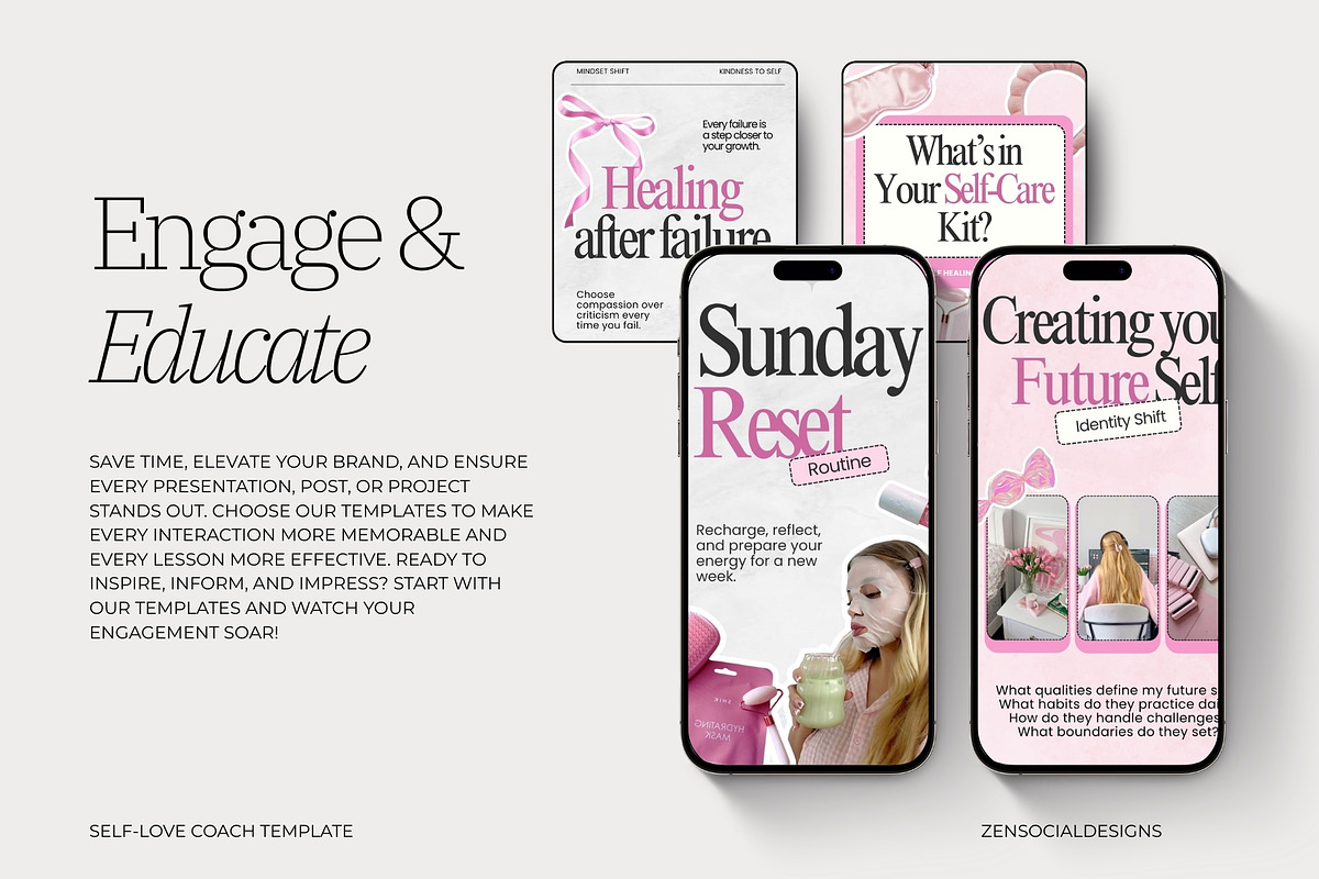Pink Self-Care Coach Instagram Template preview 8