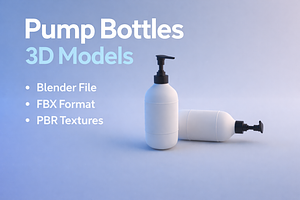 Realistic Pump Bottles 3D Model, an Object 3D Model by Casa Mandarina