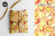 Watercolor Apple & Pear Patterns, a Food Illustration by OlDm_Shop (Thumbnail 7 of 10)