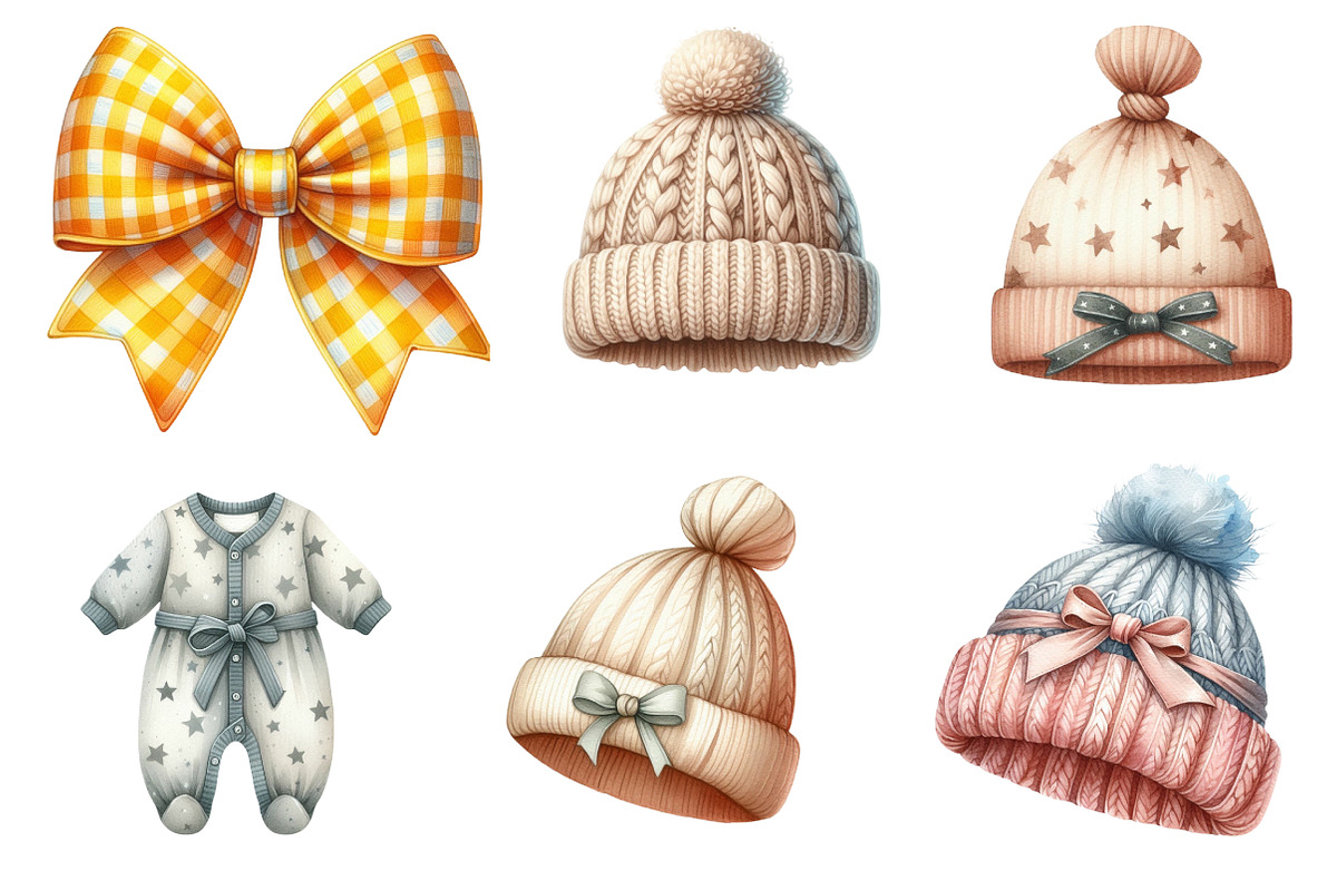 Baby clothes watercolor clipart, an Illustration by CreationArt (Photo 2 of 6)