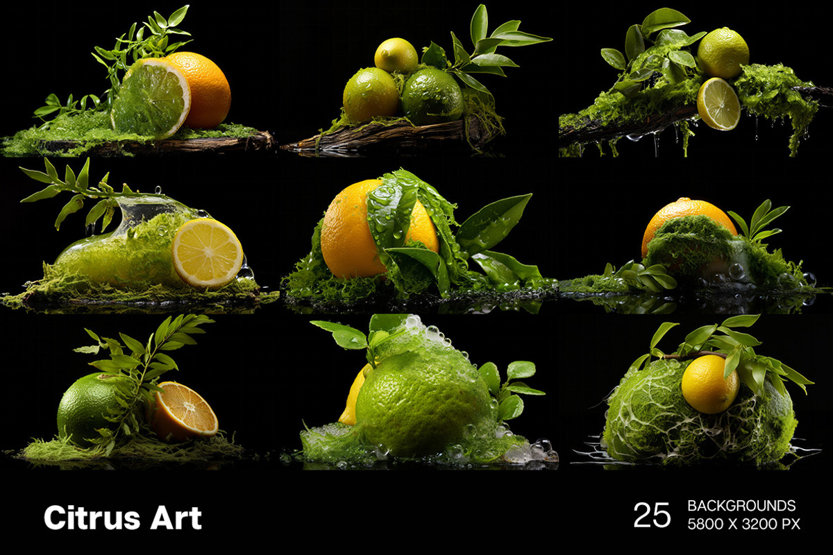 Citrus Art - 25 images, a Food Illustration by Handmadefont (Photo 6 of 10)