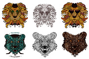 Ornamental doodle animals, an Animal Illustration by Oldy (Thumbnail 2 of 2)