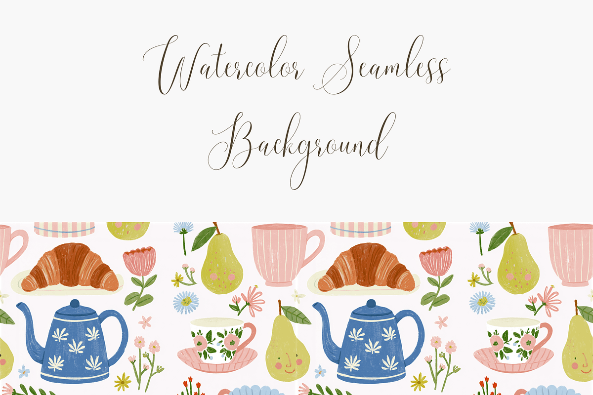 Vintage Teacups Seamless Pattern, a Pattern Graphic by Pati Charm Studio (Photo 3 of 6)