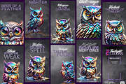 Holographic Owls: Business Cards, a Business Card Template by Cheryl.wTf (Thumbnail 6 of 11)