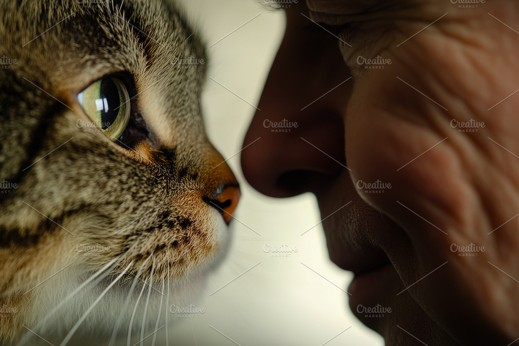 Close-Up Bond Between Human and Cat, an Animal Photo by Ales Munt