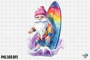 Summer Surfing Gnome Watercolor, an Illustration by Gemstone (Thumbnail 5 of 6)