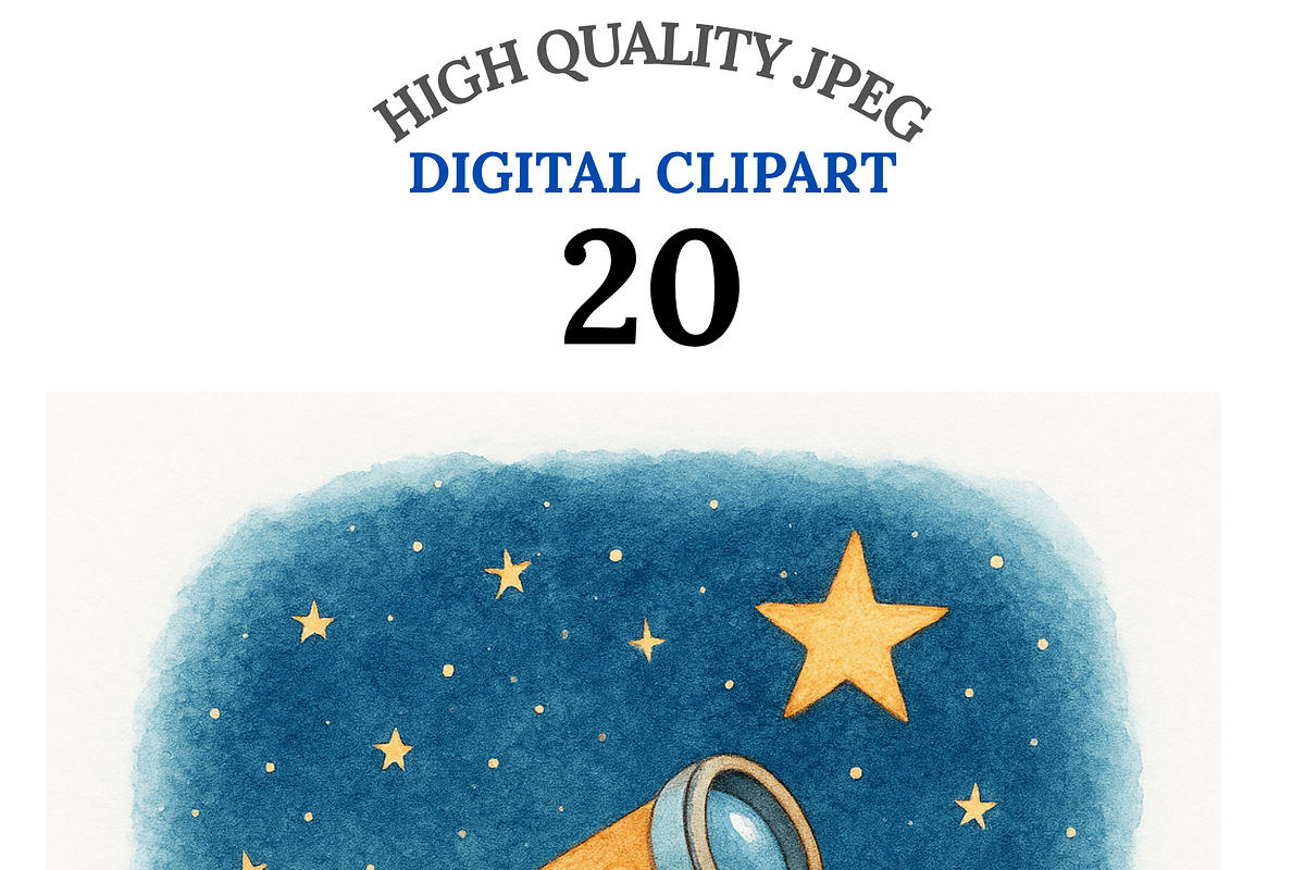 Galaxy Clipart Bundle, a Decorative Illustration by Pati Charm Studio (Photo 1 of 8)