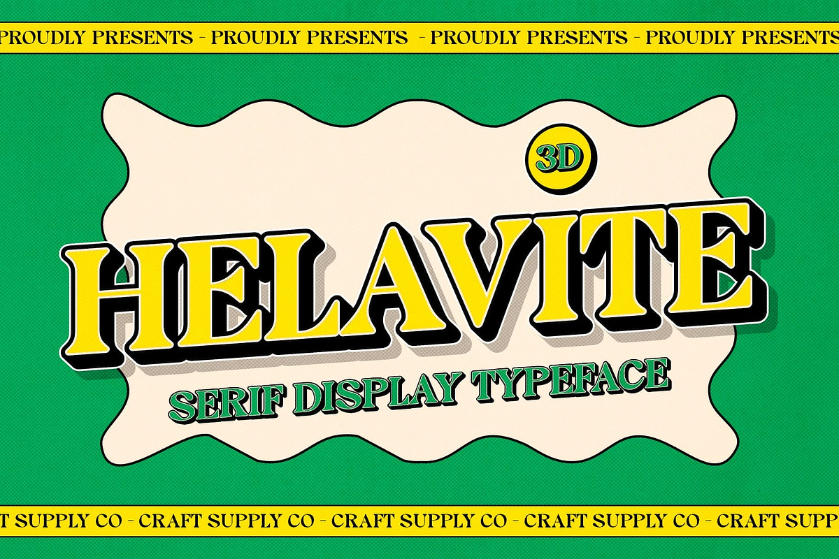 Helavite 3D, a Serif Font by Craft Supply Co. (Photo 1 of 8)