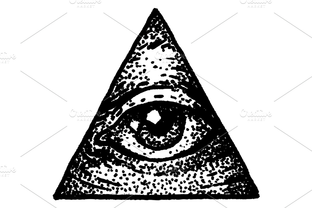 Eye drawing in style of dot work, an Illustration by Mak_Art