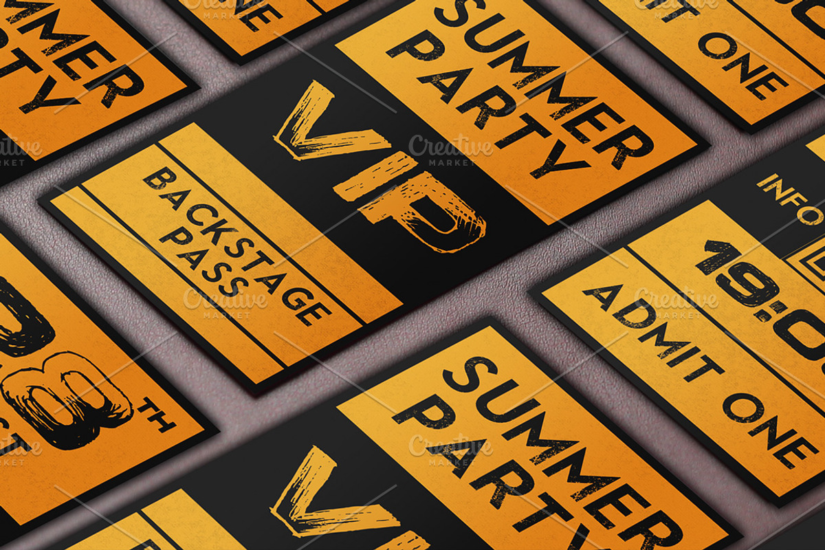 Summer Party VIP pass, a Card Template by Konakchiev (Photo 1 of 3)