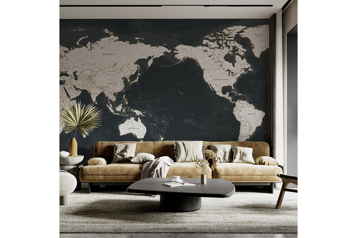 Vector World Map - Pacific View, a Graphic by PorcuPen Works (Photo 3 of 6)